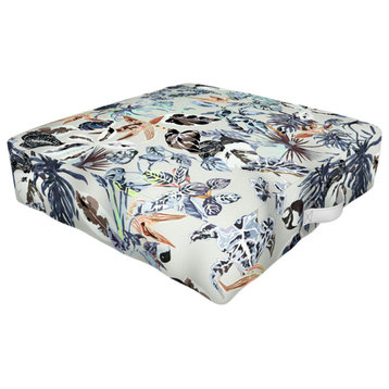 Marta Barragan Camarasa Modern Blue Jungle Outdoor Floor Cushion