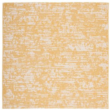 Safavieh Courtyard Collection CY8452 Indoor-Outdoor Rug, Gold/Ivory, 6' 7" Square