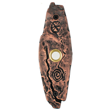 Petroglyph Doorbell, Luxury Decorative Hardware, Copper