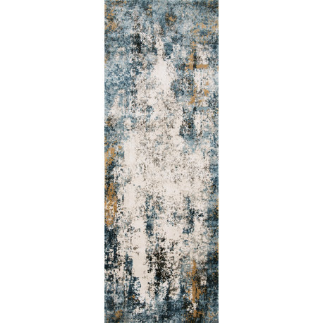 Loloi Rugs ALC-05 Area Rug, Denim/Ivory, 2'8"x4'