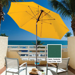 Green-Aluminum-Market-Umbrella-Sunbrella - Patio Furniture And Outdoor Furniture
