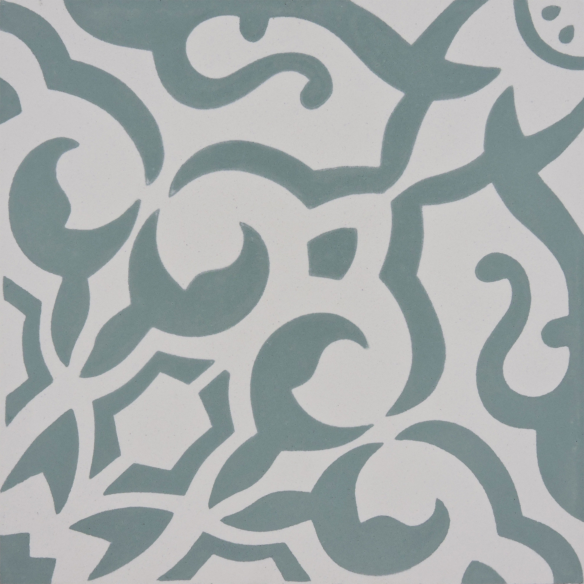 8"x8" Atlas Handmade Cement Tile, Green/White, Set of 12