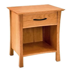 Green Mountain 1-Drawer Enclosed Shelf Nighstand - Nightstands And Bedside Tables