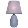 Simple Designs Mini Egg Oval Ceramic Table Lamp, Purple