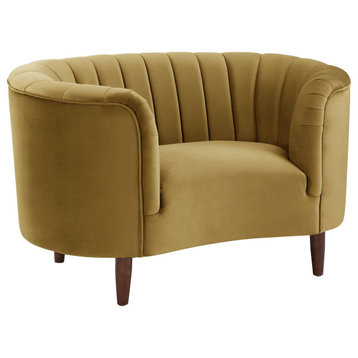Millephri Chair, Olive Yellow Velvet