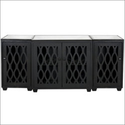 3 Piece Media Console in Rubbed Black Finish - Entertainment Centers And Tv Stands