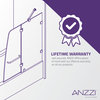 Anzzi 5' Right Drain Tub, White With 48" x 58" tub door, Brushed Nickel