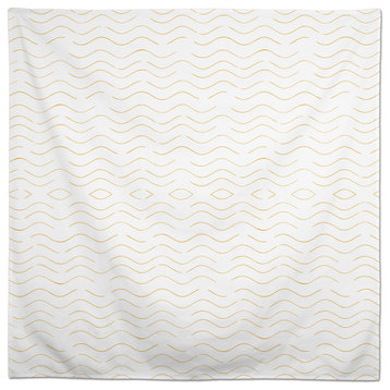 Simple Wave Pattern Yellow  58x58 Tablecloth