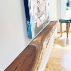 Black Walnut Live Edge Floating Shelf (floating bracket included) - Shelving