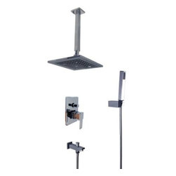Ceiling Mounted Square Rainfall ABS Plastic Showerhead and Handheld Shower and B - Products