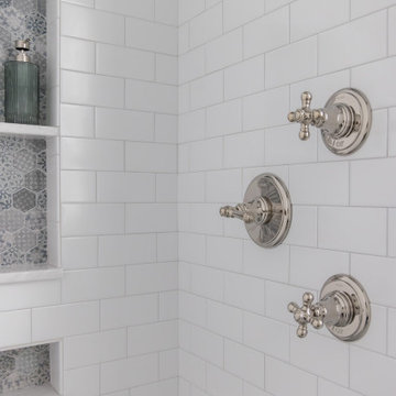 Upscale Maritime in Mystic Guest Bathroom