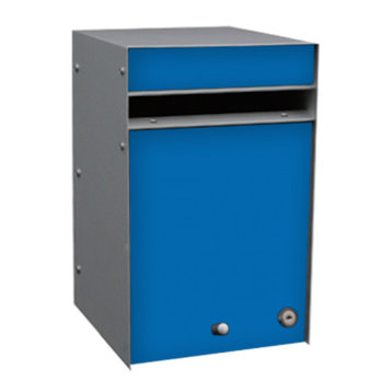 Designer Front Opening Zincalume (Silver Casing) Mailbox, Blue
