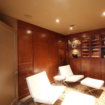 Cigar Room with Wood Paneling and Cherry Cabinets