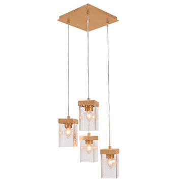 Nouvelle 4 Light Cluster Pendalier In New Age Brass (3214-NAB-530)