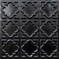 142 Faux Tin Ceiling Tile Glue up 24x24 - Black - Ceiling Tile