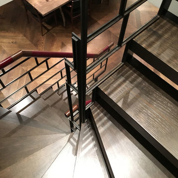 Blackened steel staircase