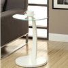 C-Shaped Accent Table, Laminate, White