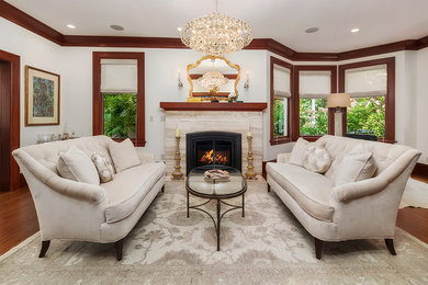 Living room - mid-sized transitional open concept living room idea in Phoenix