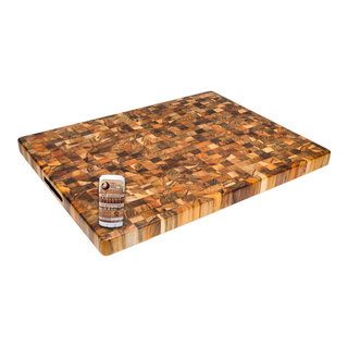 Teakhaus End Grain 18 inch Circular Cutting Board with Seasoning Stick