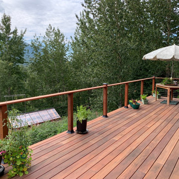 Modern Cable Railing Deck in the Mountains