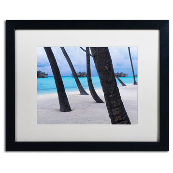 'Beach Palms-Maldives' Matted Framed Canvas Art by David Evans