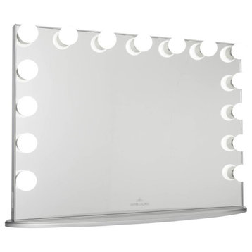 Hollywood Glow Lite Pro Vanity Mirror, Shimmery Silver, Frosted Bulbs, Non-Bluetooth