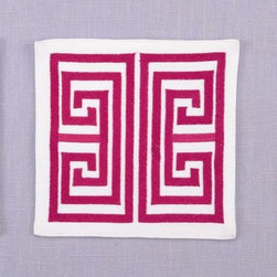 Magenta Greek Key Coaster - Coasters