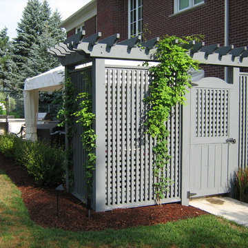 Painted Wood Trellis and Gate