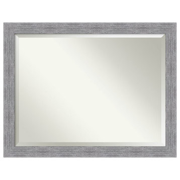Bark Rustic Grey Beveled Wall Mirror - 45 x 35 in.