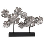 Uttermost - Uttermost 17867 Contemporary Lotus - 18.25 inch Sculpture - Inspired By Lotus Flowers, This Sculpture Is FinisContemporary Lotus 1 Contemporary Silver  *UL Approved: YES Energy Star Qualified: n/a ADA Certified: n/a  *Number of Lights:   *Bulb Included:No *Bulb Type:No *Finish Type:Contemporary Silver Leaf/Matte Black