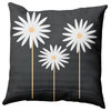 Floral Print Decorative Throw Pillow, Pepper, 16"x16"