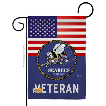 US Seabees Veteran Americana Military Garden Flag