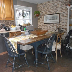 Live Edge Stained Ash Kitchen Table - Kitchen And Dining Furniture