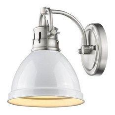 Golden Duncan 1-LT Bath Vanity Light 3602-BA1 PW-WH - Pewter