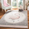 Safavieh Carousel Kids Area Rug, CRK154, Pink and Ivory, 6'7"x6'7" Round