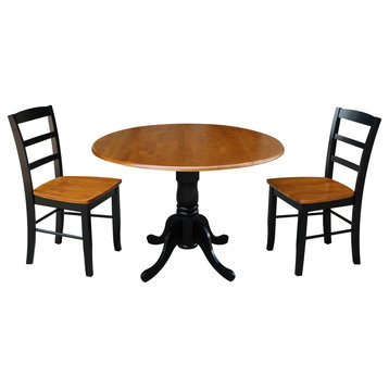 42" Dual Drop Leaf Table With 2 Madrid Chairs
