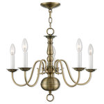 Livex Lighting - Williamsburgh 5 Light Chandelier, Antique Brass - This 5 light Chandelier from the Williamsburgh collection by Livex will enhance your home with a perfect mix of form and function. The features include a Antique Brass finish applied by experts.