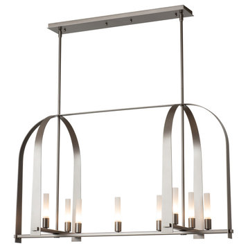 Hubbardton Forge 131075-02-FD Triomphe 9-Light Linear Pendant, Dark Smoke Finish and Frosted Glass