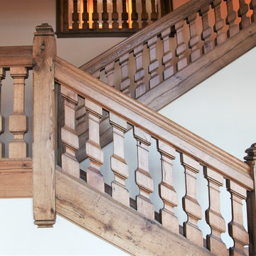 Custom Millwork featuring Salvaged Antique Oak, Inspired by French Pattern Books