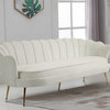 Gardenia  Velvet Upholstered Sofa, Cream
