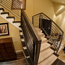 Modern Horizontal Wood capped Rails - Home Fencing And Gates