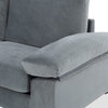 Modern Sectional Sofa, Comfortable Plush Velvet Seat With Pillow Arms, Dark Grey