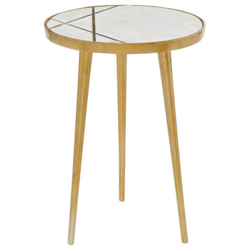 Modern Gold Aluminum Metal Accent Table 55381