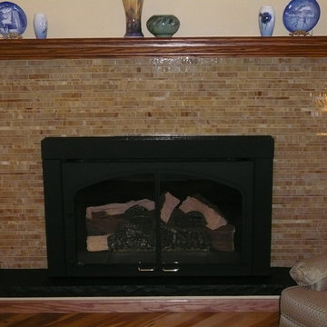 Glass Tile Fireplace Surround