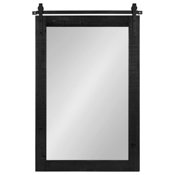 Cates Rustic Wall Mirror, Black 24x38