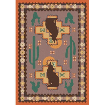 Howl at the Moon Rug, Coral, 3'x4', Scatter