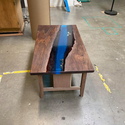 Walnut Epoxy River Table - Coffee Tables