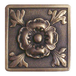 Inviting Home Inc. - Poppy Knob, Antique-Style Brass - Cabinet And Drawer Knobs