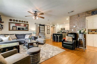 Example of a cottage living room design in Dallas