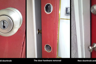 Replace doorknob and deadbolt